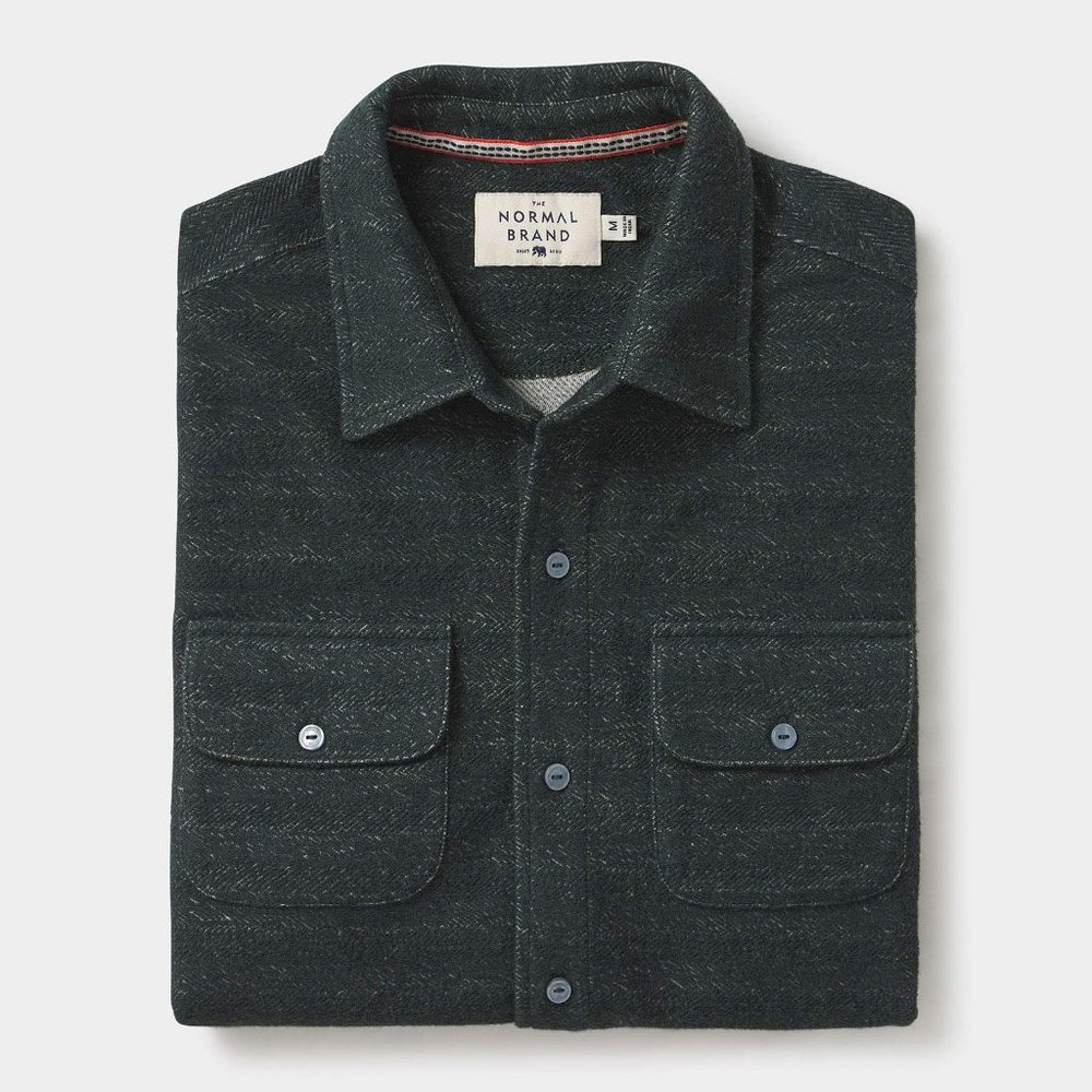 The Normal Brand | Textured Knit Shirt | Green | S | NWT